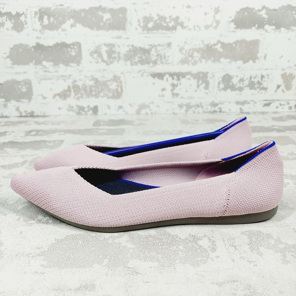 NEW Rothy's The Flat Pink Knit Pointy Toe Slip On Loafers O31